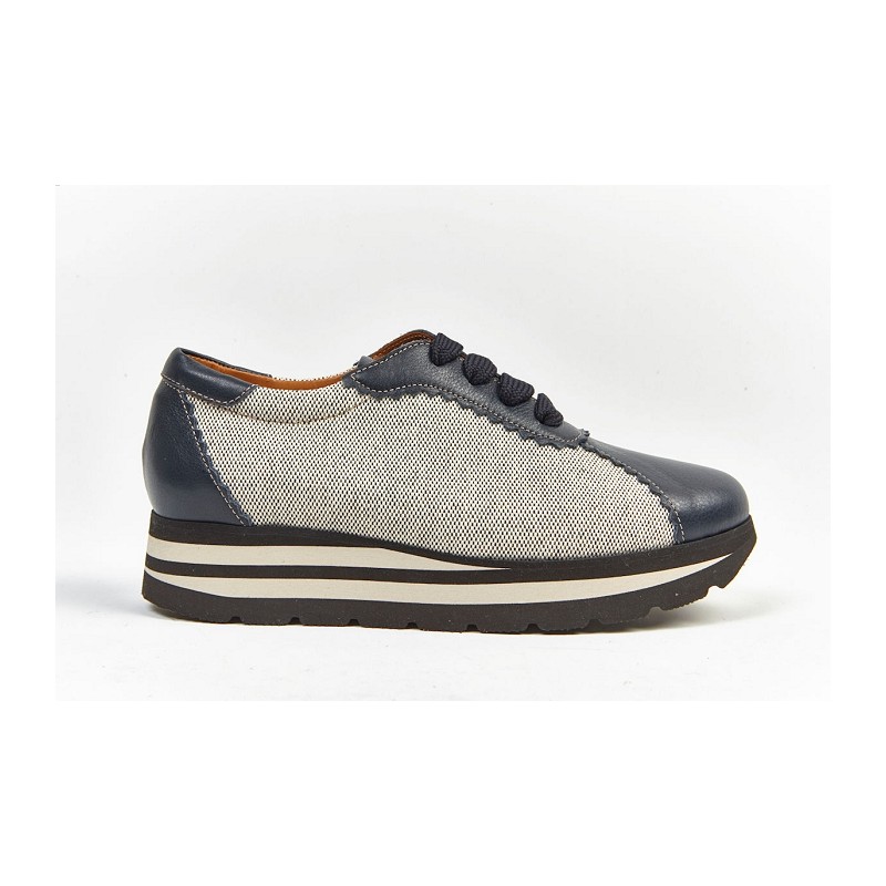 4610H - Cuir/Lin - NAVY