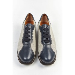 4610H - Cuir/Lin - NAVY